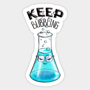 Cute Flask Character Nerdy Chemistry Lab Art Sticker